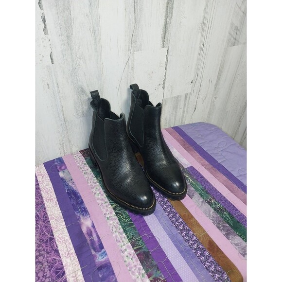 Fabianelli Women's Size 38 Black Leather Ankle Boots Made In Italy - Picture 2 of 11